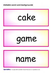 English Worksheet: Magic-e Phonics Cards