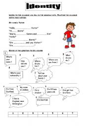 English Worksheet: identity