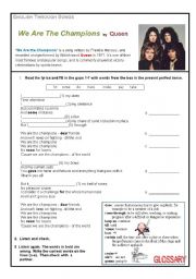 English Worksheet: English through songs 5