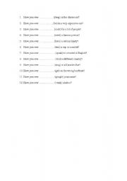 English Worksheet: present Perfect