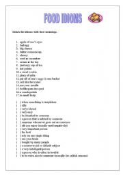 English Worksheet: Food Idioms