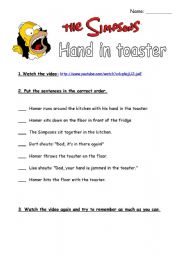 English Worksheet: Simpsons video activity (kitchen vocabulary)