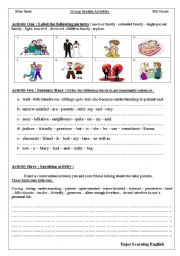 English Worksheet: types of family