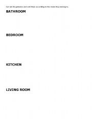 English worksheet: HOUSEHOLD ITEMS VOCABULARY