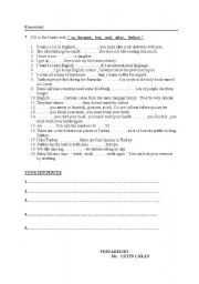 English worksheet: Conjuctions