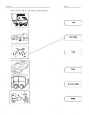 English Worksheet: land transport