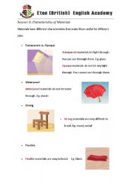 English worksheet: material worksheet3