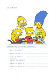 English Worksheet: the simpsons