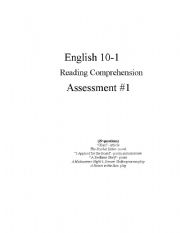 English Worksheet: Reading Comprehension Assessment