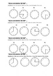 English Worksheet: Telling the time- infromation gap exercise