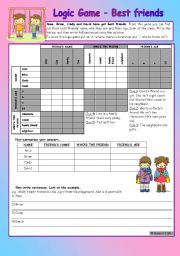 Logic game (33rd) - Best friends *** elementary *** with key *** with step-by-step instructions
