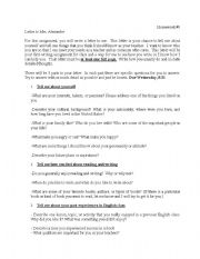 English Worksheet: Write a letter to your teacher assignment 