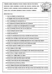 English Worksheet: Adjectives describing feelings, emotions