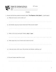 English Worksheet: Phantom of the opera test