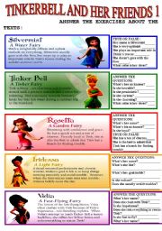 English Worksheet: TINKERBELL AND HER FRIENDS 1