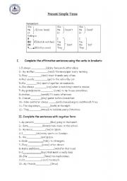 English Worksheet: present simple