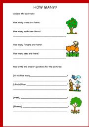 English worksheet: How Many?