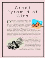 English Worksheet: Wonder of the World Story series 1 (Great  Pyramid of Giza)