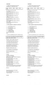 English Worksheet: LISTENING WITH SONG 