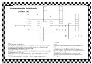 Criss-cross puzzle with adjectives for positive skills (with answer key)