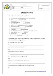 English Worksheet: modal verbs