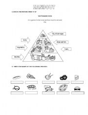 English Worksheet: pyramid food