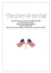English Worksheet: The story of the American flag