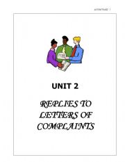 English Worksheet: replies to letter of complaints