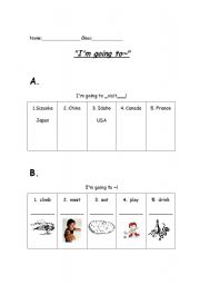 English worksheet: going to...