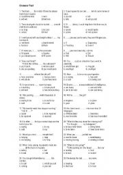 English Worksheet: GRAMMAR TEST