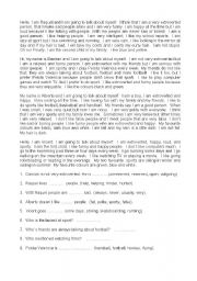 English worksheet: Student Self-Portrait Worksheet