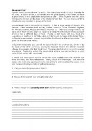 English Worksheet: Spanish Food Worksheet