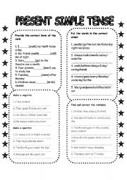 English Worksheet: PRESENT SIMPLE