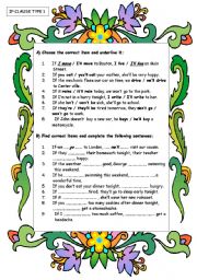 English Worksheet: Conditionals