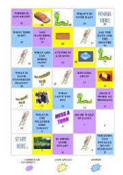 English Worksheet: Board game for primary learners