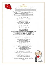 English Worksheet: Song- I do