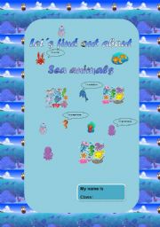 English worksheet: sea animals cover