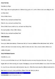 English Worksheet: Spongebob Body Parts 