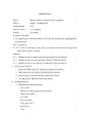 English worksheet: asking about hobby