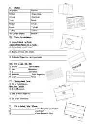 English Worksheet: Countries and nationalities