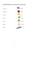 English Worksheet: COLOURS