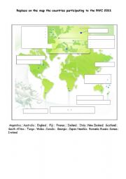 English Worksheet: Participants to the Rugby World Cup 2011