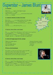 English Worksheet: Superstar - James Blunt