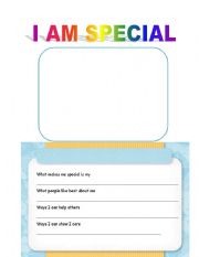 English worksheet: I am special