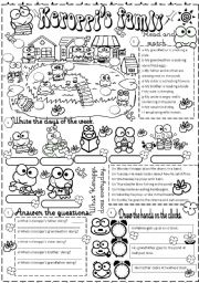 English Worksheet: Keroppis family