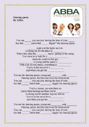 English Worksheet: Dancing queen lyrics, ABBA
