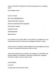 English Worksheet: jerome k. jerome