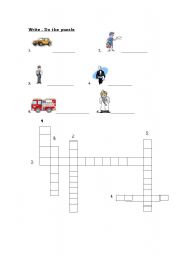 English worksheet: puzzle about worker
