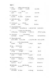 English worksheet: Test 1 eoi