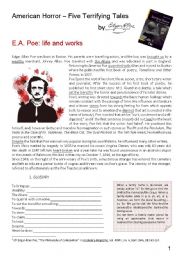 English Worksheet: Poe_The Pit and the Pendulum_The Black Cat